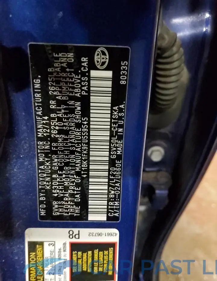 4T1BK1FK9FU559545# 12