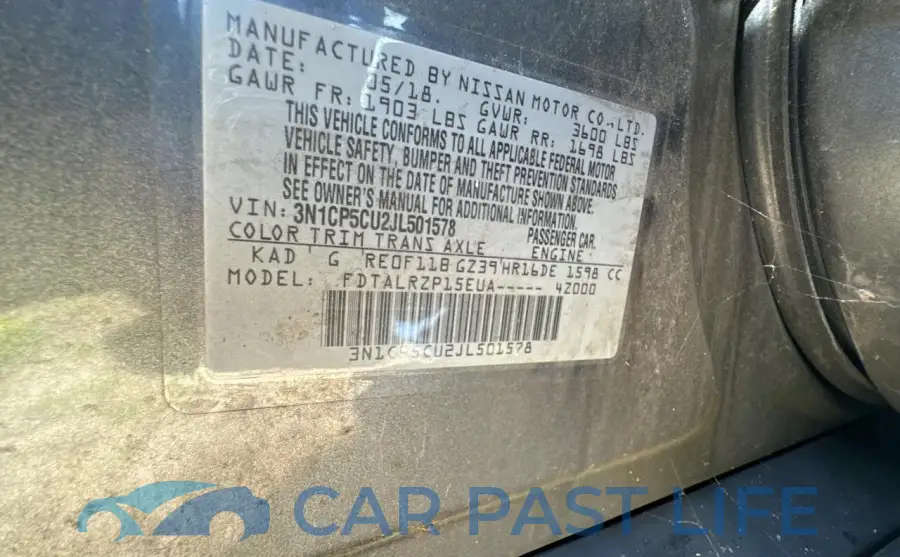 3N1CP5CU2JL501578# 10