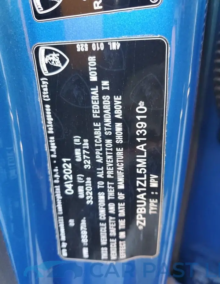 ZPBUA1ZL5MLA13910# 13