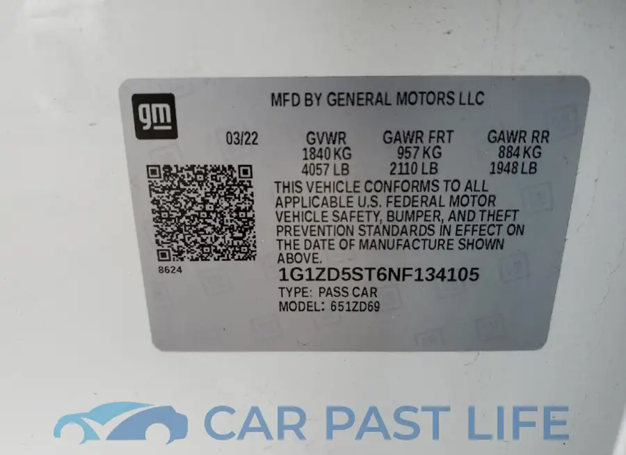 1G1ZD5ST6NF134105# 13