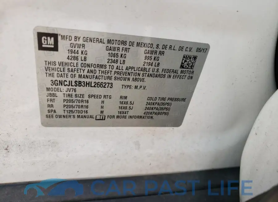 3GNCJLSB3HL266273# 12