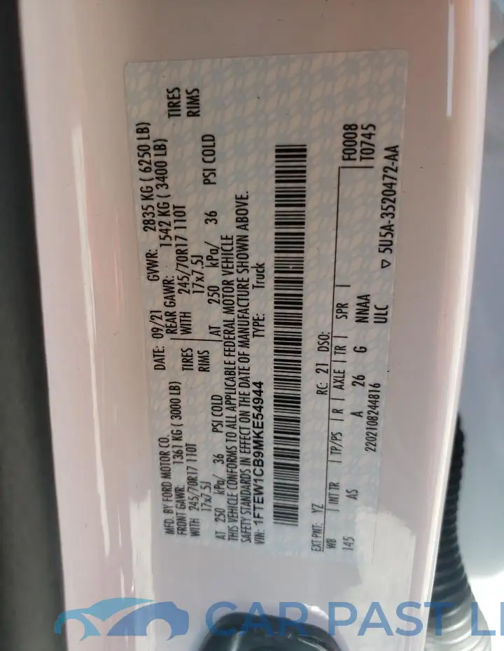 1FTEW1CB9MKE54944# 10