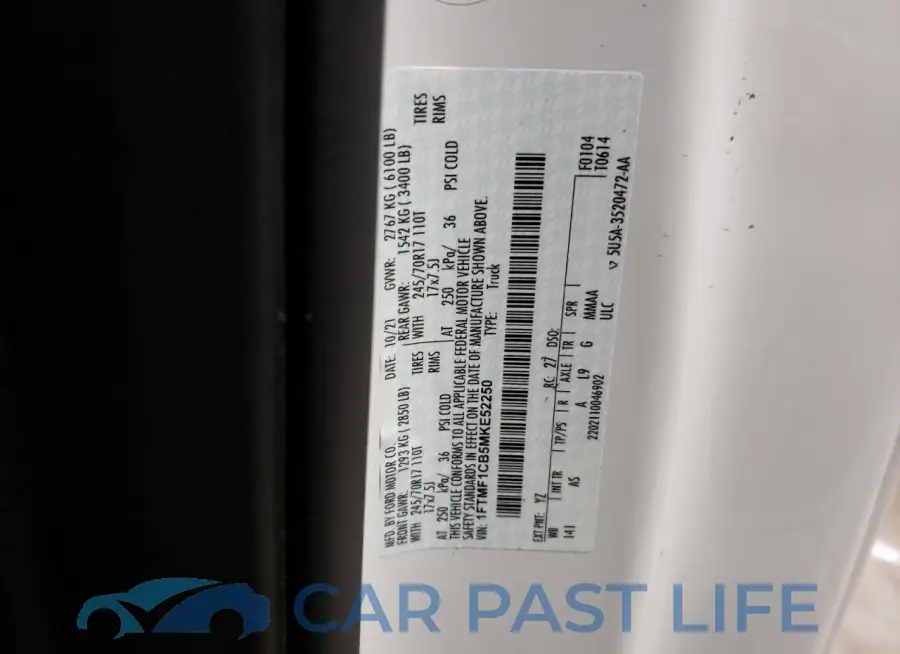 1FTMF1CB5MKE52250# 12