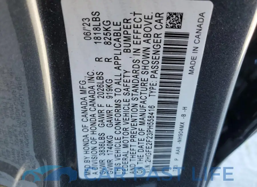 2HGFE2F23PH558416# 12