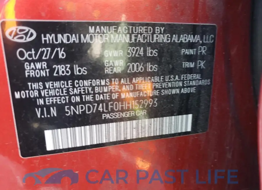 5NPD74LF0HH152993# 12