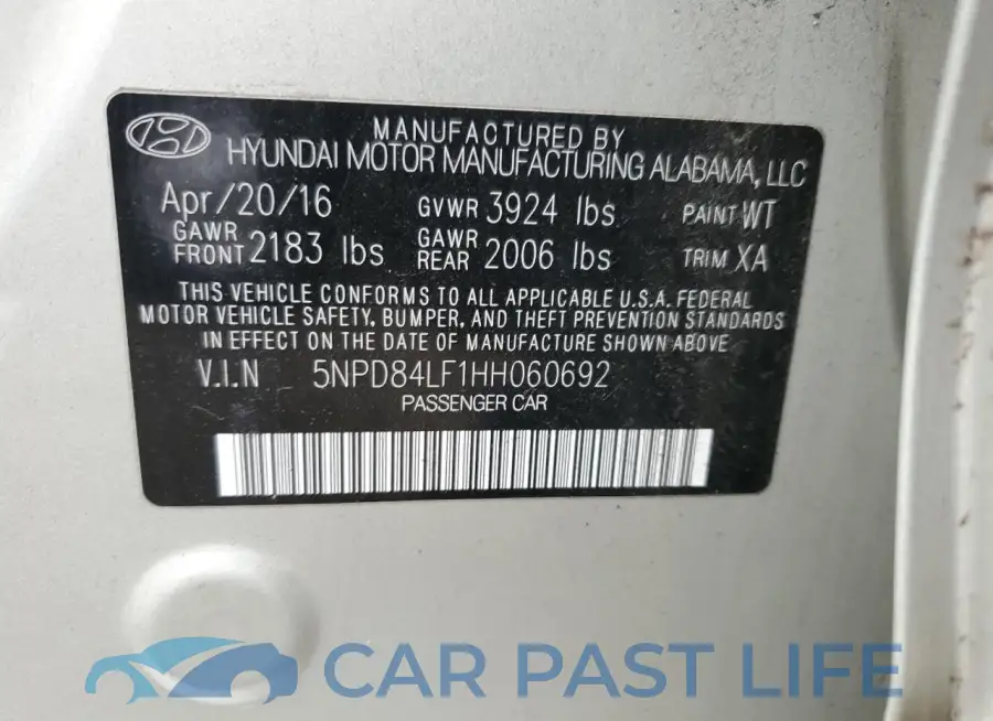 5NPD84LF1HH060692# 12