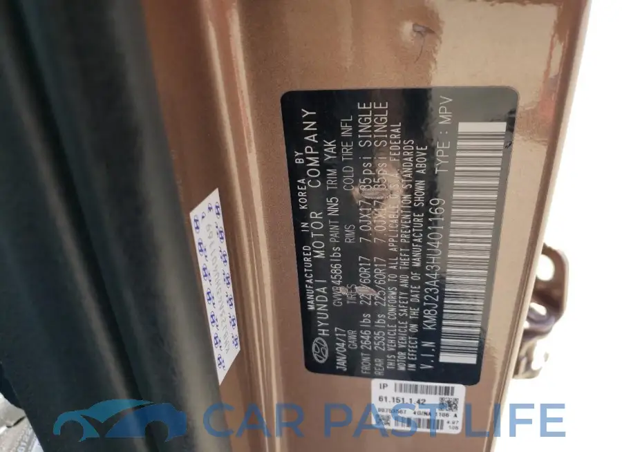 KM8J23A43HU401169# 12