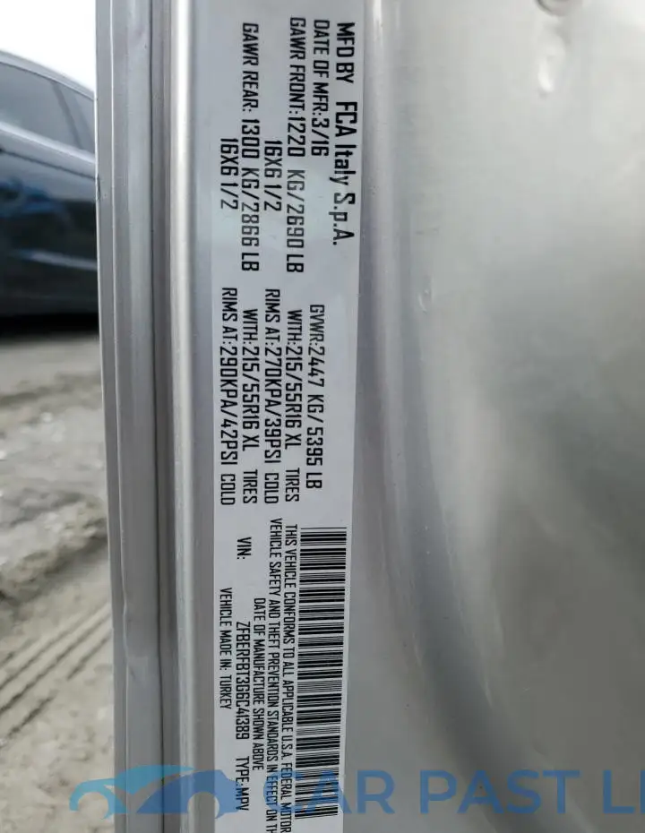 ZFBERFBT3G6C41389# 14