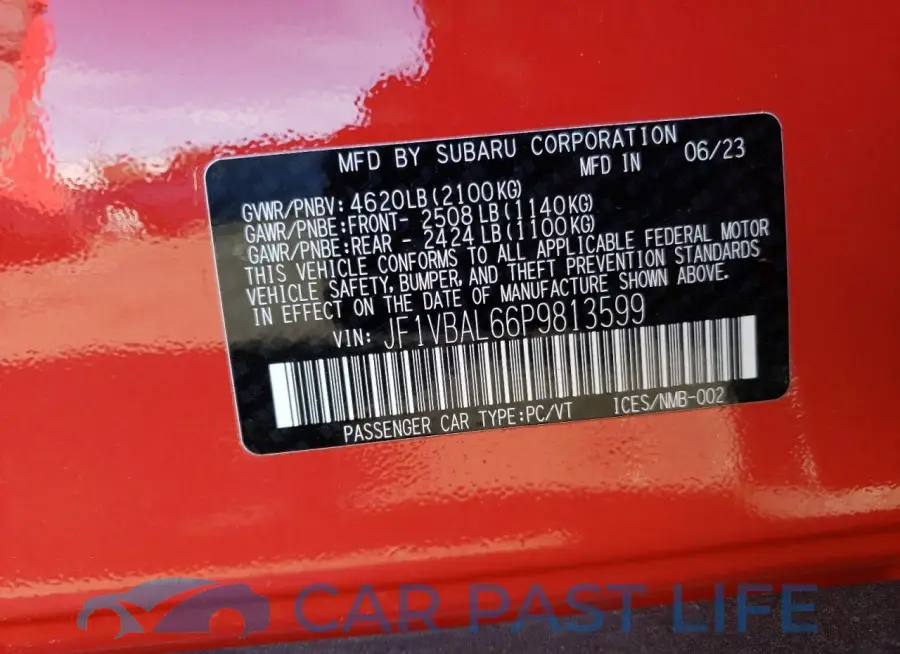 JF1VBAL66P9813599# 12