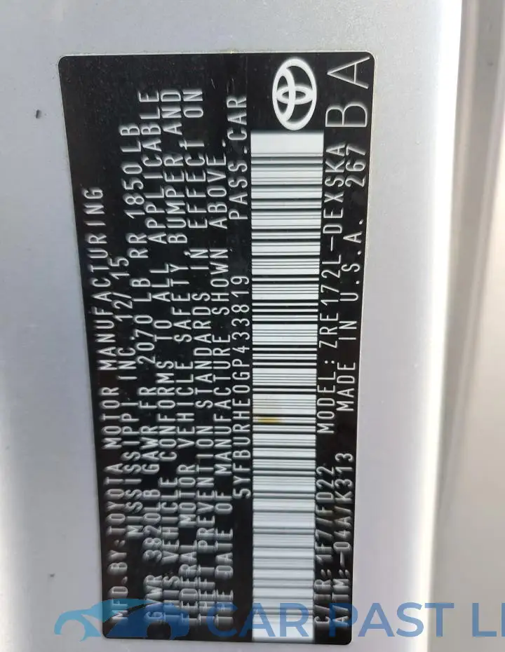 5YFBURHE0GP433819# 13