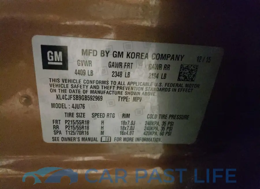 KL4CJFSB9GB592969# 12