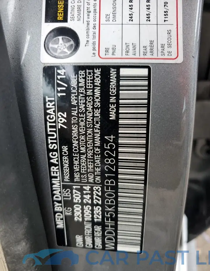 WDDHF5KB0FB128254# 12