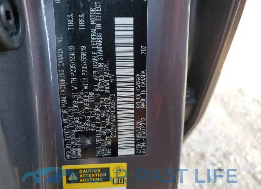 2T2ZB1BA0FC002712# 13