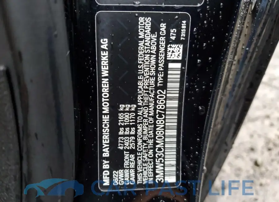 3MW53CM08N8C78602# 12