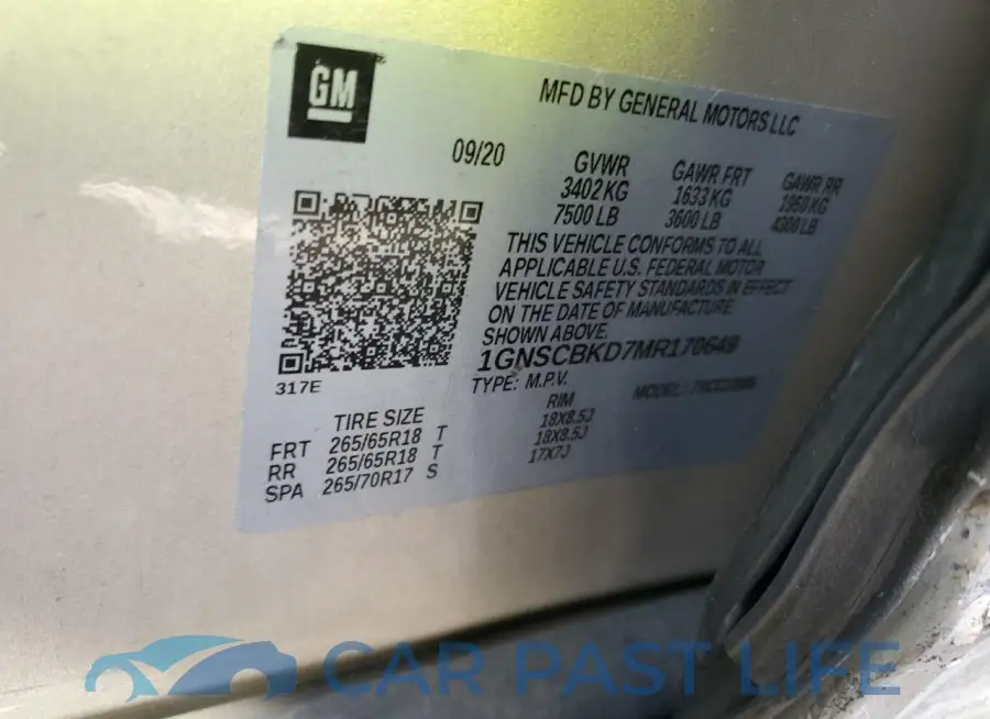 1GNSCBKD7MR170649# 13