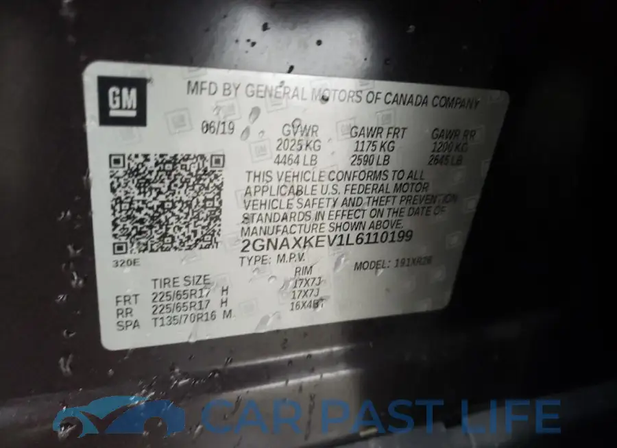 2GNAXKEV1L6110199# 12