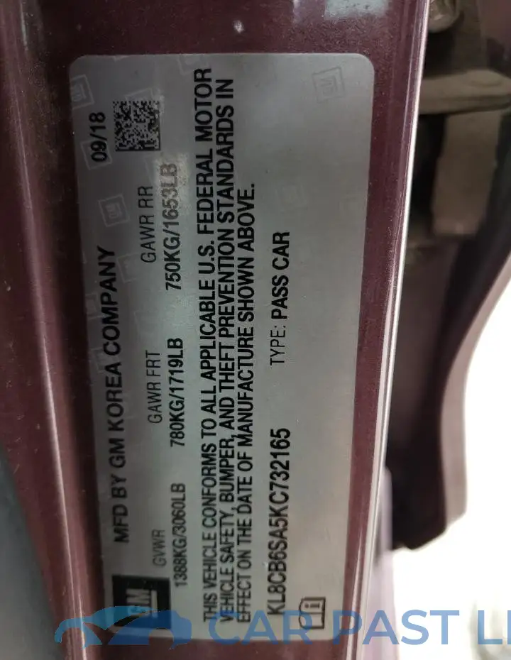 KL8CB6SA5KC732165# 12