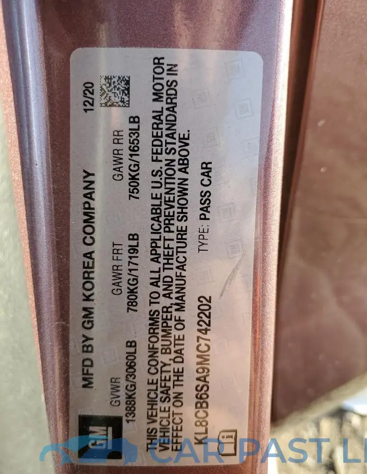 KL8CB6SA9MC742202# 13