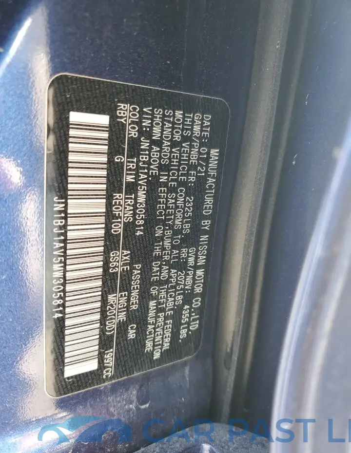 JN1BJ1AV5MW305814# 13