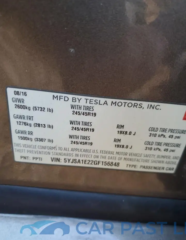 5YJSA1E22GF156848# 12