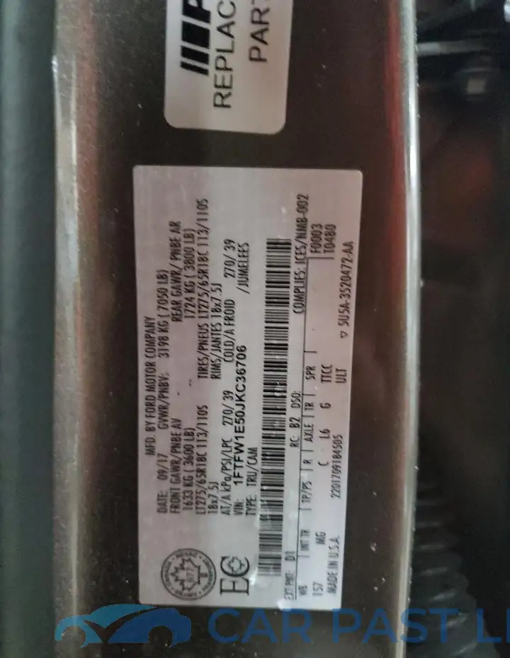 1FTFW1E50JKC36706# 12
