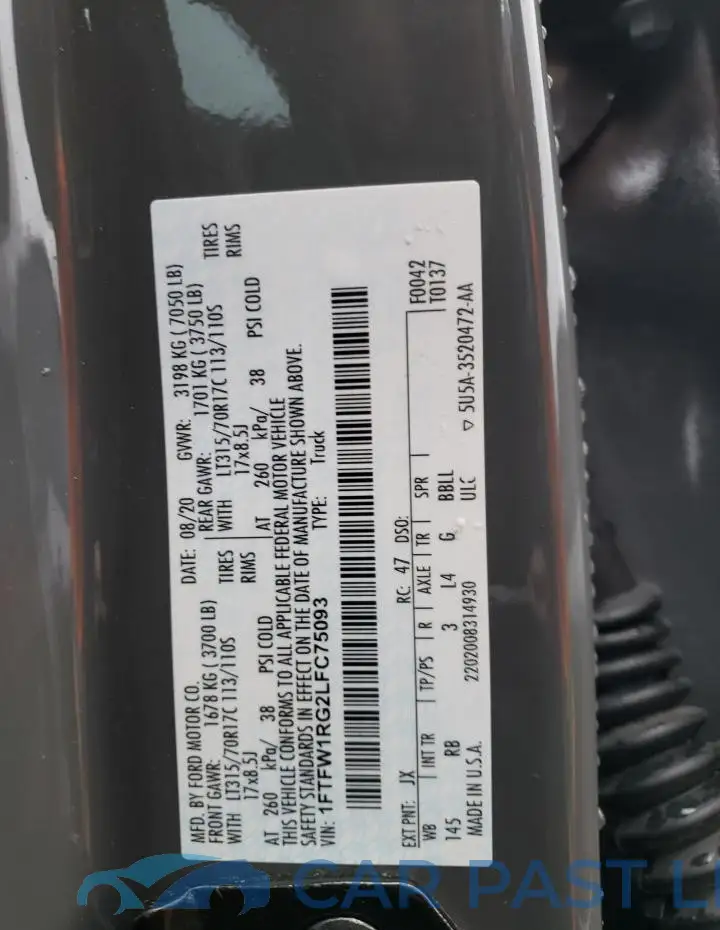 1FTFW1RG2LFC75093# 12