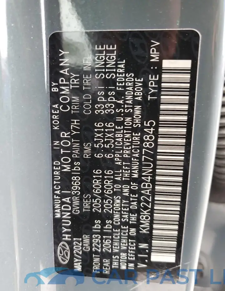 KM8K22AB4NU778845# 12