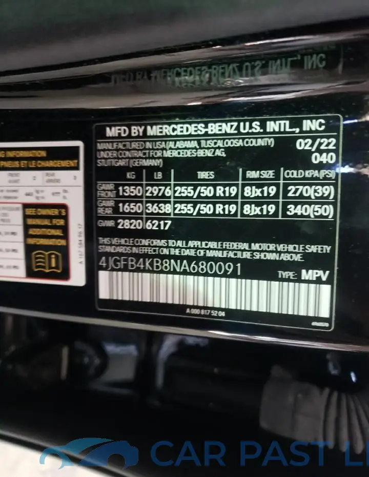 4JGFB4KB8NA680091# 13