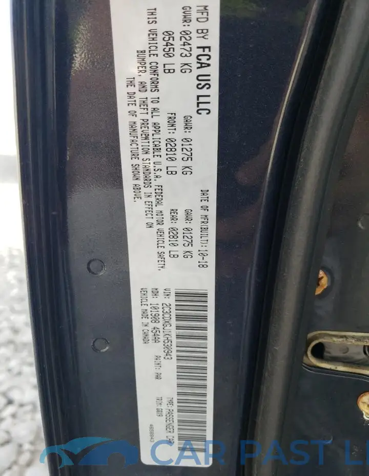 2C3CDXGJ1KH530943# 12
