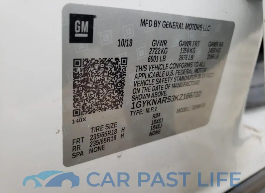 1GYKNARS3KZ166722# 13