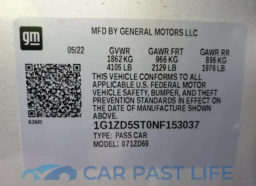 1G1ZD5ST0NF153037# 12