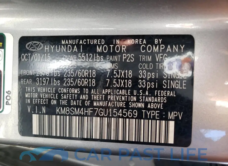 KM8SM4HF7GU154569# 13
