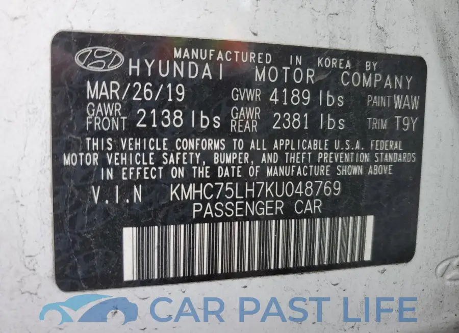 KMHC75LH7KU048769# 12
