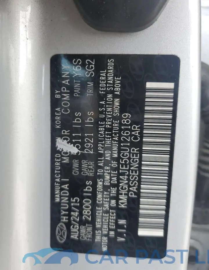 KMHGN4JE5GU126189# 12