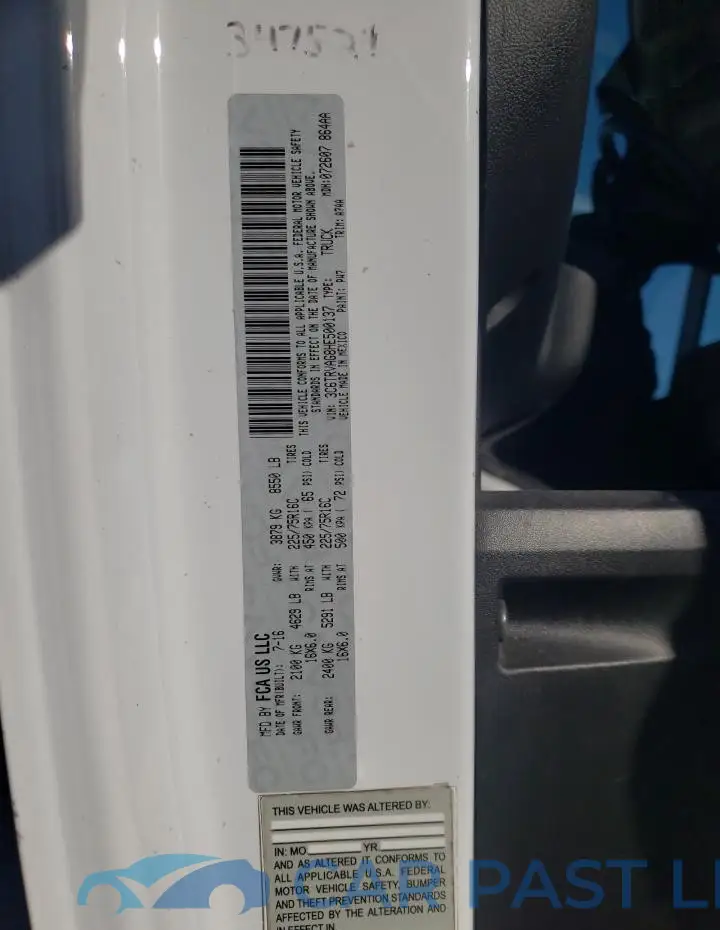 3C6TRVAG8HE500137# 13