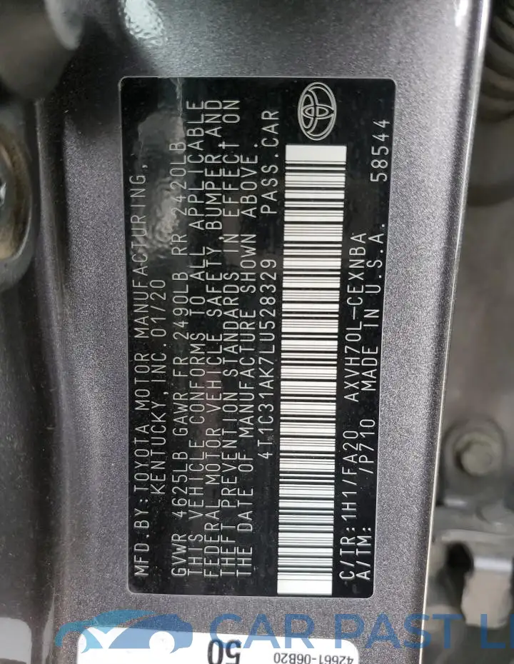 4T1C31AK7LU528329# 12