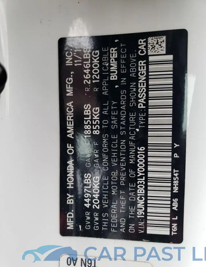 19UNC1B03LY000016# 12