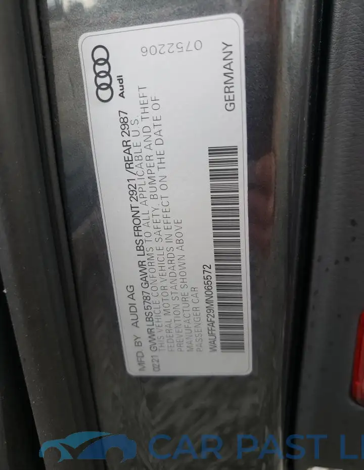 WAUFFAF29MN065572# 12