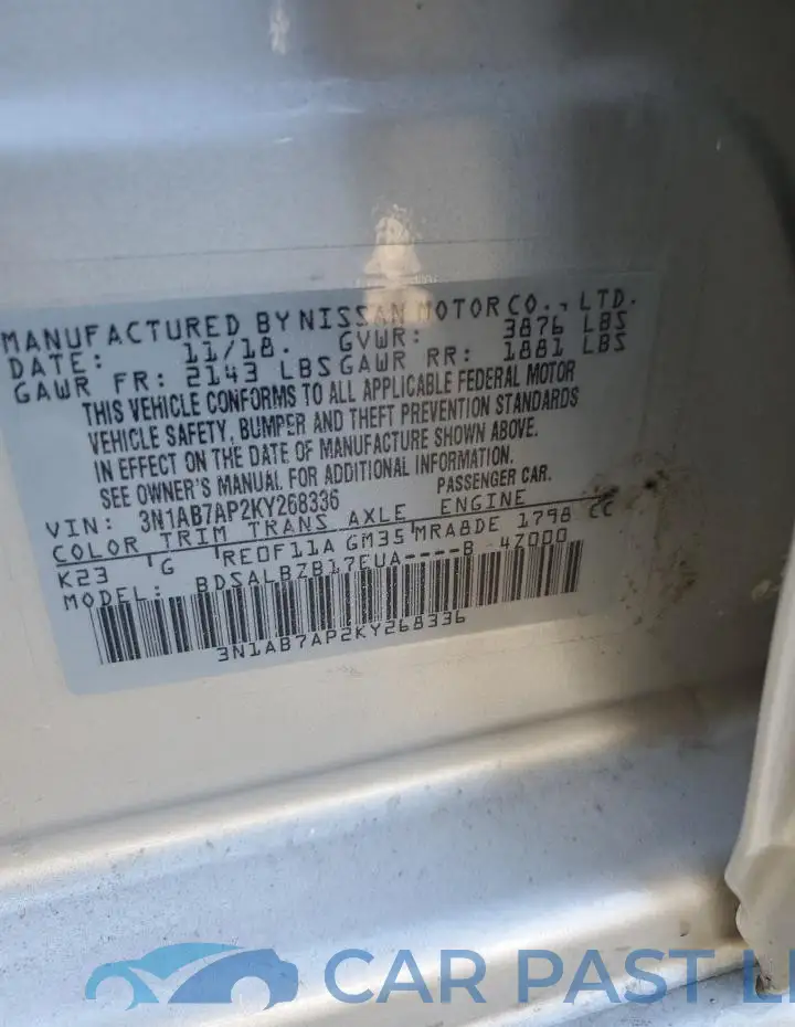 3N1AB7AP2KY268336# 12