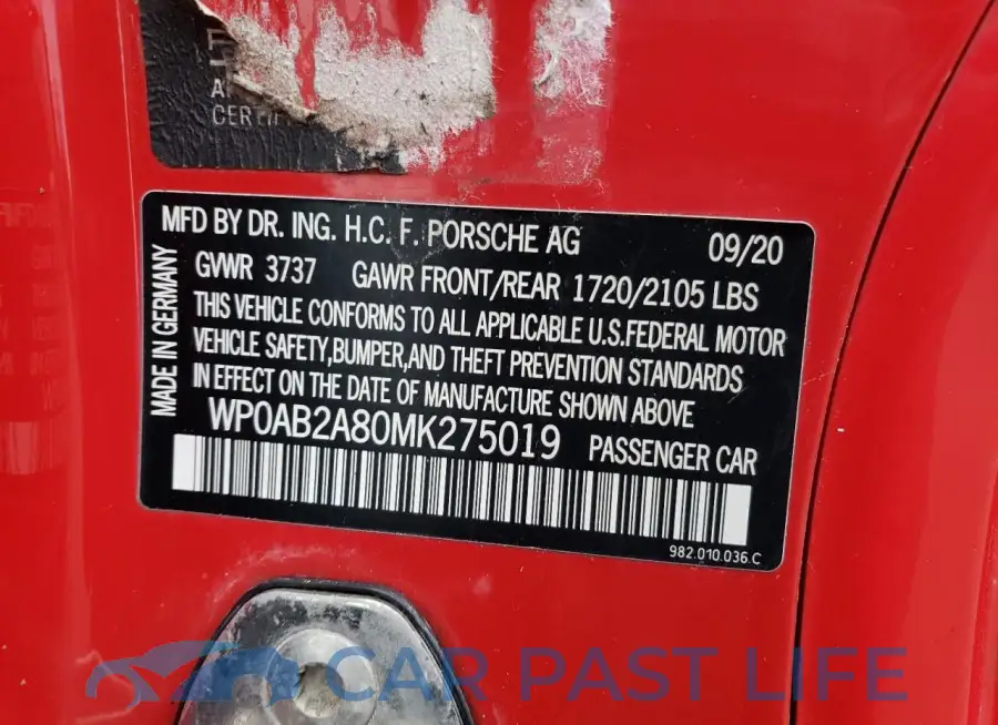 WP0AB2A80MK275019# 12