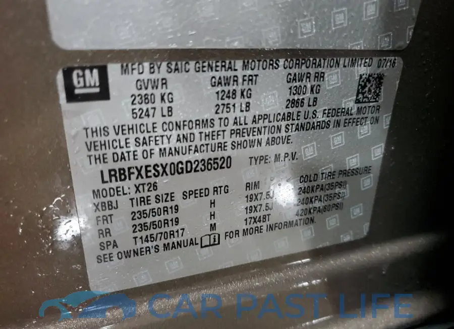 LRBFXESX0GD236520# 12