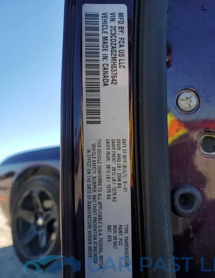 2C3CDZAG2MH637642# 13