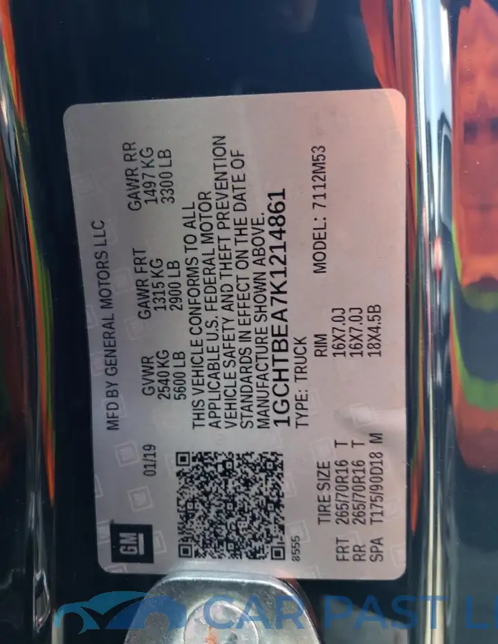 1GCHTBEA7K1214861# 12