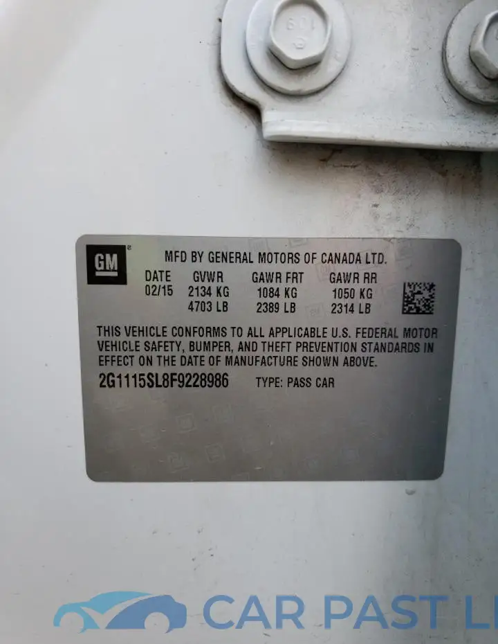 2G1115SL8F9228986# 12