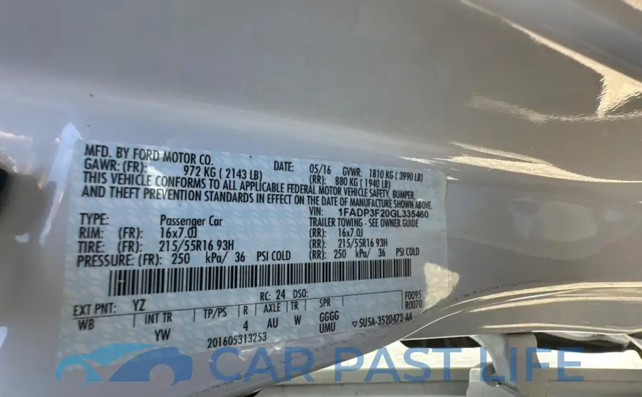 1FADP3F20GL335460# 10