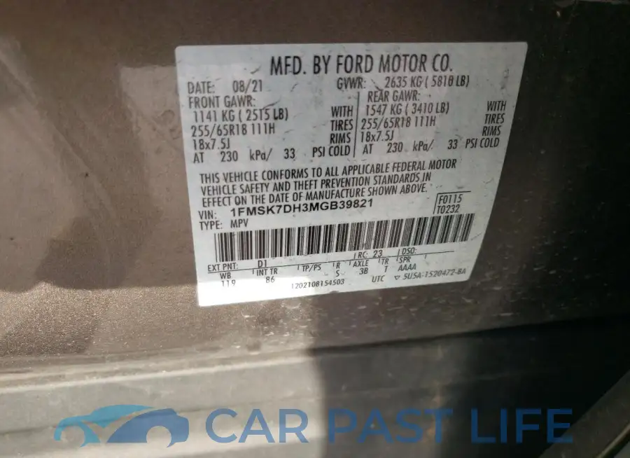 1FMSK7DH3MGB39821# 13