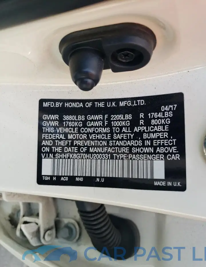 SHHFK8G70HU200331# 12