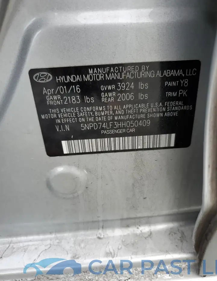 5NPD74LF3HH050409# 12