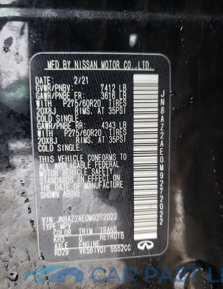 JN8AZ2AE0M9272022# 12