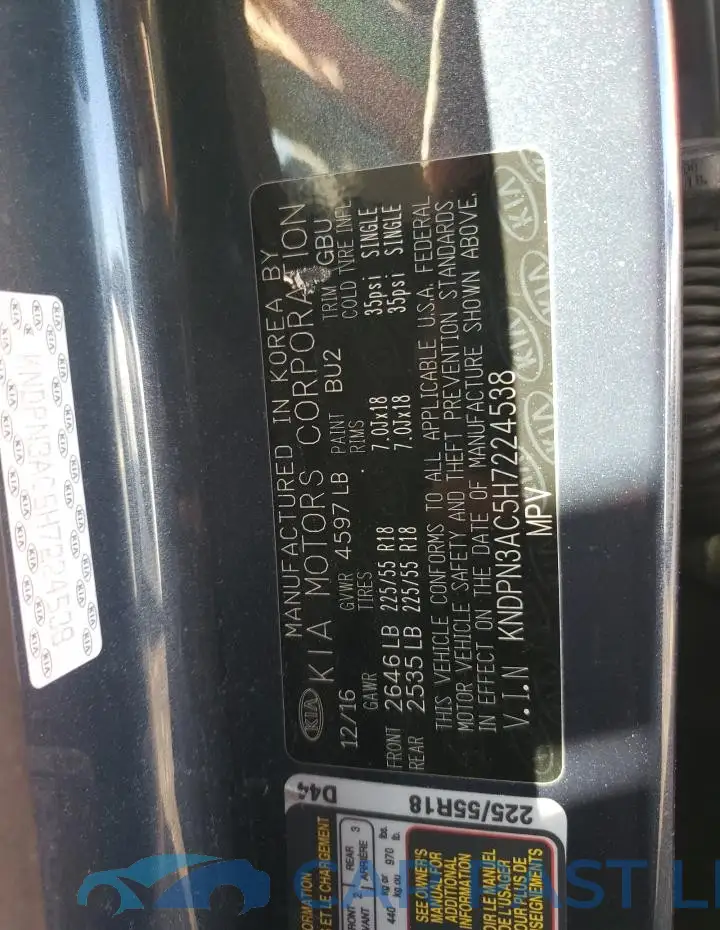 KNDPN3AC5H7224538# 13